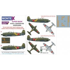 1/32 N1K2-J Shiden-Kai Paint Mask for Hasegawa ST33 kit (Insignia&Canopy Masks + Decals)