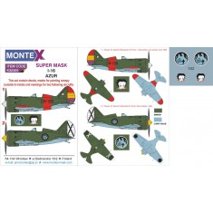 1/32 Polikarpov I-16 Type 10 Paint Mask for Azur (Canopy Masks + Insignia Masks + Decals)
