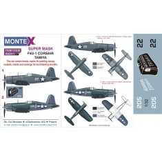 1/32 Vought F4U-1 Corsair Paint Mask for Tamiya (Canopy Masks + Insignia Masks + Decals)