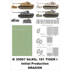 1/35 SdKfz.181 TIGER I Paint Mask for Dragon (Insignia Masks + Wheel Mask)