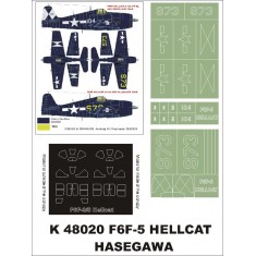 1/48 F6F5 Hellcat Paint Mask for Hasegawa (Canopy Masks + Insignia Masks)