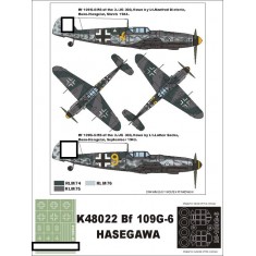 1/48 Me-109 G6 Paint Mask for Hasegawa (Canopy Masks + Insignia Masks)