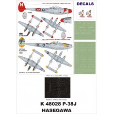 1/48 P-38J Paint Mask for Hasegawa (Canopy Masks + Insignia Masks)