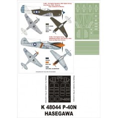1/48 P-40N Paint Mask Vol.2 for Hasegawa (Canopy Masks + Insignia Masks)