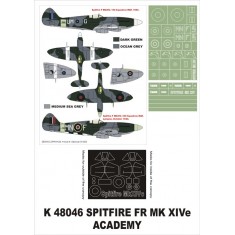 1/48 Supermarine Spitfire F Mk.XIVe Paint Mask for Academy (Canopy Masks + Insignia Masks)
