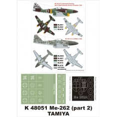 1/48 Me-262 (part 2) Paint Mask for Tamiya (Canopy Masks + Insignia Masks)