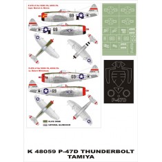 1/48 P-47D Thunderbolt Paint Mask for Tamiya (Canopy Masks + Insignia Masks)