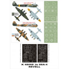 1/48 Ju-88A4 Paint Mask for Revell (Canopy Masks + Insignia Masks)