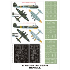 1/48 Ju-88A4 (Finland) Paint Mask for Revell (Canopy Masks + Insignia Masks)