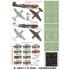 1/48 P-40N Paint Mask Vol.3 for Hasegawa (Canopy Masks + Insignia Masks)