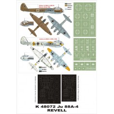 1/48 Ju 88A-4 Paint Mask for Revell (Canopy Masks + Insignia Masks)