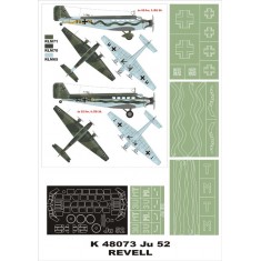 1/48 Ju 52 Paint Mask Vol.1 for Revell (Canopy Masks + Insignia Masks)