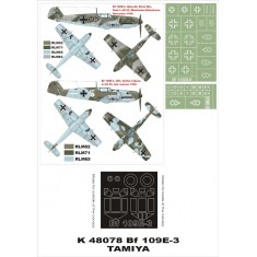 1/48 Messerschmitt Bf 109E-3 Paint Mask Vol.2 for Tamiya (Canopy Masks + Insignia Masks)