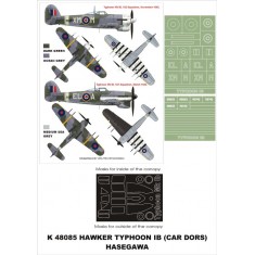 1/48 Hawker Typhoon IB Paint Mask Vol.1 for Hasegawa (Canopy Masks + Insignia Masks)
