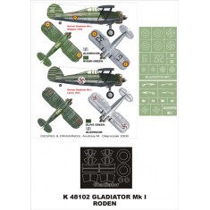1/48 Gladiator Mk.I Paint Mask Vol.2 for Roden (Canopy Masks + Insignia Masks)