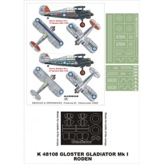 1/48 Gladiator Mk.I Paint Mask Vol.3 for Roden (Canopy Masks + Insignia Masks)