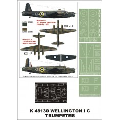 1/48 Wellington IC Paint Mask for Trumpeter (Canopy Masks + Insignia Masks)