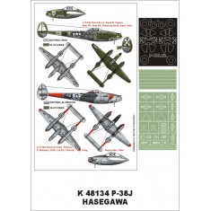 1/48 P-38J Paint Mask for Hasegawa (Canopy Masks + Insignia Masks + Decals)