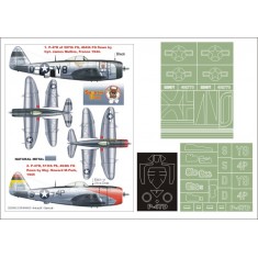 1/48 P-47D Bubbletop Paint Mask for Tamiya (Canopy Masks + Insignia Masks + Decals)