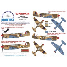 1/48 P-40E (Desert RAF) Paint Mask for Hasegawa (Canopy Masks + Insignia Masks)