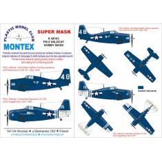 1/48 FM-2 Wildcat Paint Mask for HobbyBoss (Canopy Masks + Insignia Masks)