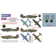 1/48 Hurricane Mk.I Trop Paint Mask with Decals for Hasegawa kit