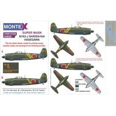 1/48 Kawanishi N1K2-J Shiden-Kai Paint Mask for Hasegawa (Insignia&Canopy Masks + Decals)