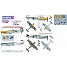 1/48 Bf109E-3 Paint Mask for Eduard kit (Canopy Masks + Insignia Mask + Decals)