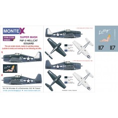 1/48 Grumman F6F-3 Hellcat Paint Mask for Eduard kit (Insignia & Canopy Masks + Decals)