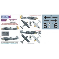 1/48 Focke-Wulf Fw 190A-3 Paint Mask for Hasegawa (Canopy Masks + Insignia Mask + Decals)