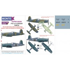 1/48 Vought F4U-1A Corsair Paint Mask for Tamiya (Canopy Masks + Insignia Masks + Decals)