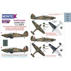 1/48 Hurricane I Paint Mask for C.A./Airfix (Insignia & Canopy Masks + Decals)