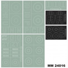 1/24 Hawker Typhoon Mk.Ib Paint Mask for Airfix A19002 kit (Insignia&Canopy Masks)