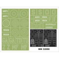 1/32 Buffalo B-339 (RAF) Paint Mask for Special Hobby kit (Canopy Masks + Insignia Masks)