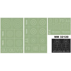 1/32 Spitfire Mk.XVI Paint Mask for Tamiya kit (Canopy Masks + Insignia Masks)