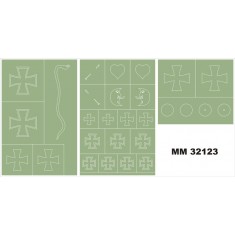 1/32 WWI German Pfalz D.III Paint Mask for Roden kit (3 Insignia Masks)