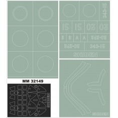 1/32 Kawanishi N1K2-J Shiden-Kai Paint Mask for Hasegawa ST33 kit (Insignia&Canopy Masks)