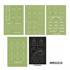 1/32 WWII US P-51B/C Mustang Canopy and Insignia Masks for Eduard kit
