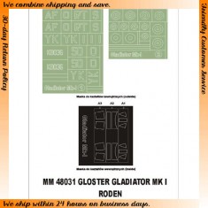 1/48 Gloster Gladiator Mk I Paint Mask for Roden kit (Canopy Masks + Insignia Masks)