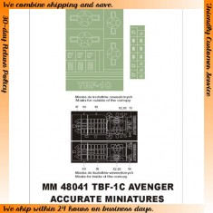 1/48 Grumman TBF-1C Avenger Paint Mask for Accurate Miniatures (Canopy Mask+Insignia Mask)