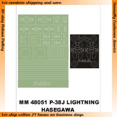 1/48 Lockheed P-38J Lightning Paint Mask for Hasegawa kit (Canopy Masks + Insignia Masks)