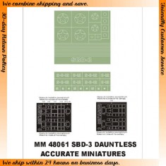1/48 SBD-3 Dauntless Paint Mask for Accurate Miniatures kit (Canopy Masks+Insignia Masks)