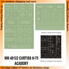 1/48 Curtiss H-75 Hawk Paint Mask for Academy kit (Canopy Masks + Insignia Masks)
