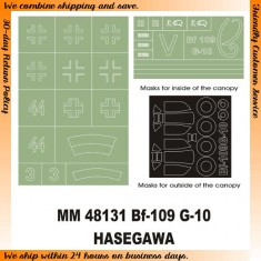 1/48 Messerschmitt Bf 109G-10 Paint Mask for Hasegawa kit (Canopy Masks + Insignia Masks)