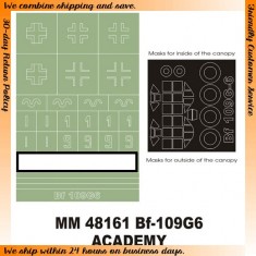 1/48 Messerschmitt BF-109G6 Paint Mask for Academy kit (Canopy Masks + Insignia Masks)