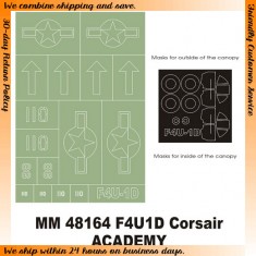 1/48 Vought F4U-1D Corsair Paint Mask for Academy kit (Canopy Masks + Insignia Masks)