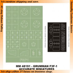 1/48 Grumman F3F1 Paint Mask for Accurate Miniatures kit (Canopy Masks + Insignia Masks)