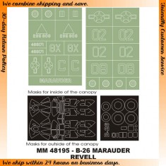 1/48 B-26 B/G Marauder Paint Mask for Revell kit (Canopy Masks + Insignia Masks)