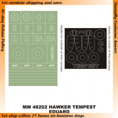 1/48 Hawker Tempest Paint Mask for Eduard kit (Canopy Masks + Insignia Masks)