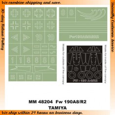 1/48 Focke-Wulf Fw 190A-8/R2 Paint Mask for Tamiya kit (Canopy Masks + Insignia Masks)
